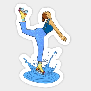 Aquarius Rollergirl Sticker